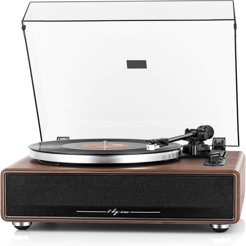 1 BY ONE Belt Drive Turntable with Built-in Speakers