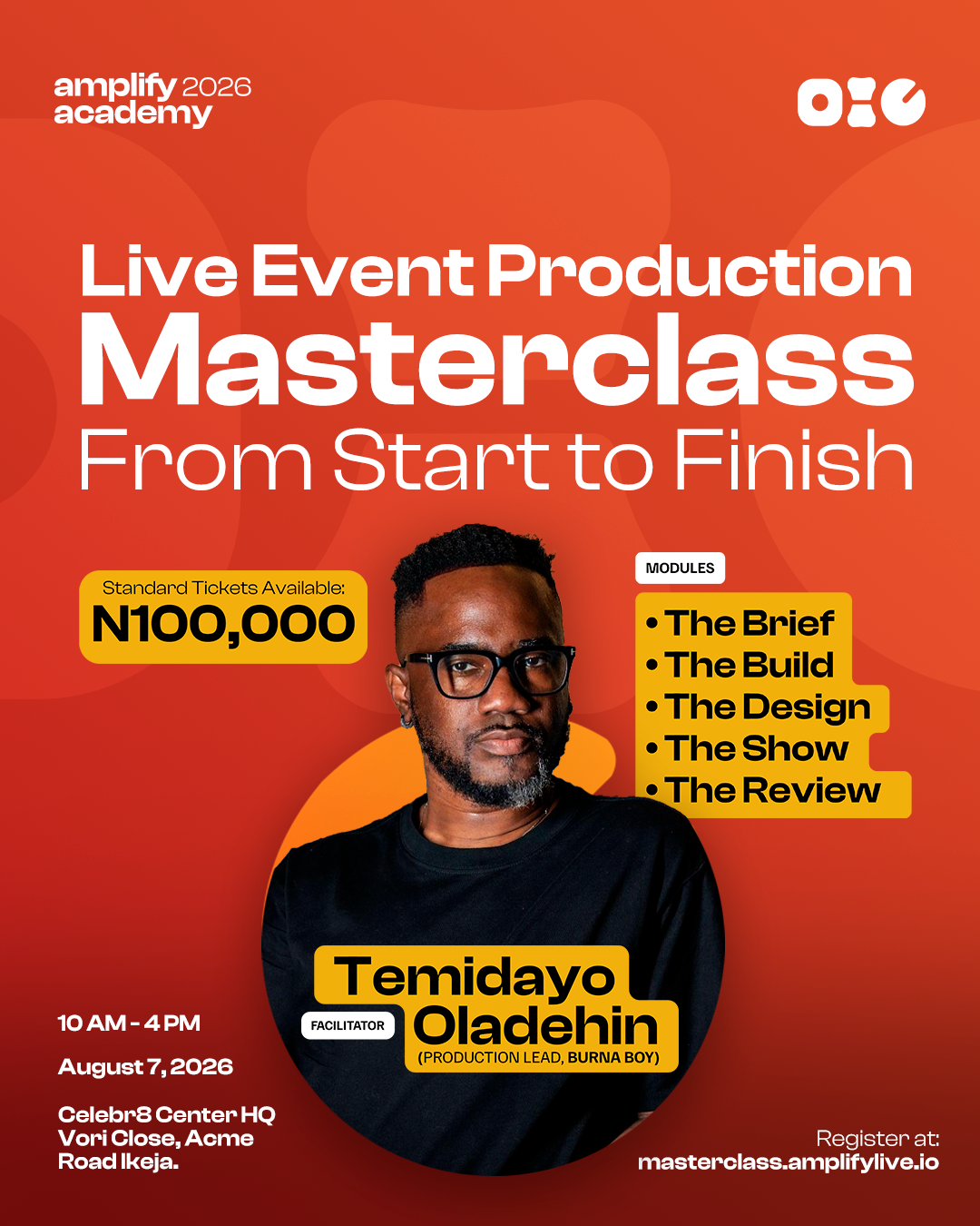 AMPLIFY ACADEMY MASTERCLASS -  The complete journey of live Event Production, from Start to Finish.