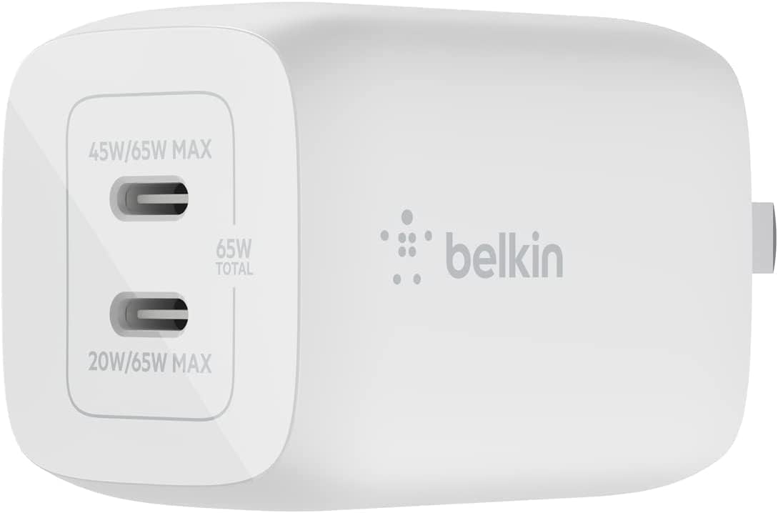 Belkin WCH013DQWH USB-C 2ポートPD65W GaN急速充電器