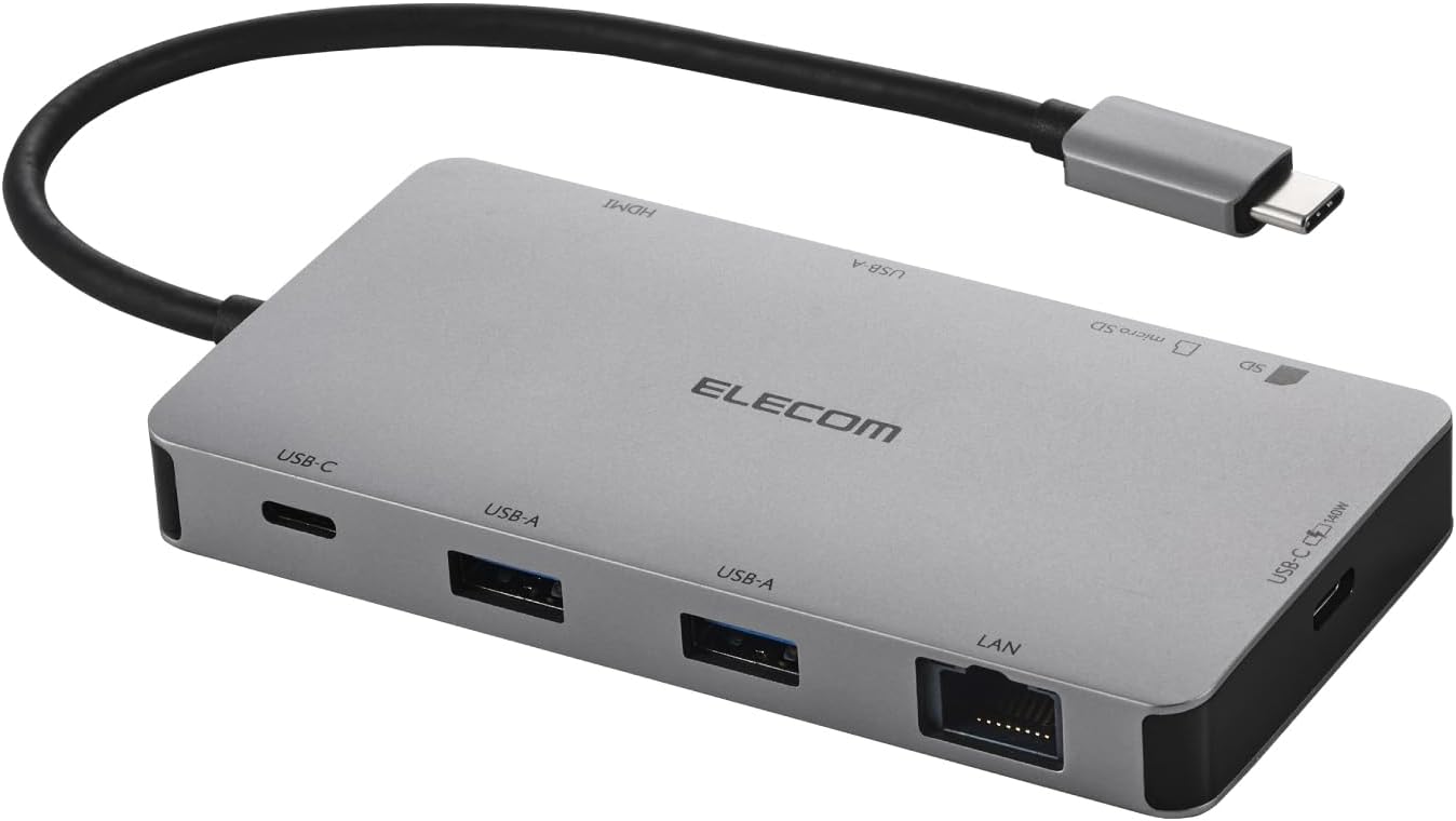 エレコム DST-090BP1SV USB Type-C ドッキングステーション 9-in-1