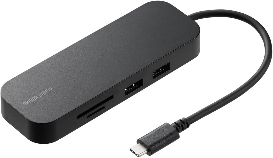 サンワダイレクト USB-C モバイルドッキングステーション 8-in-1 (2画面対応)