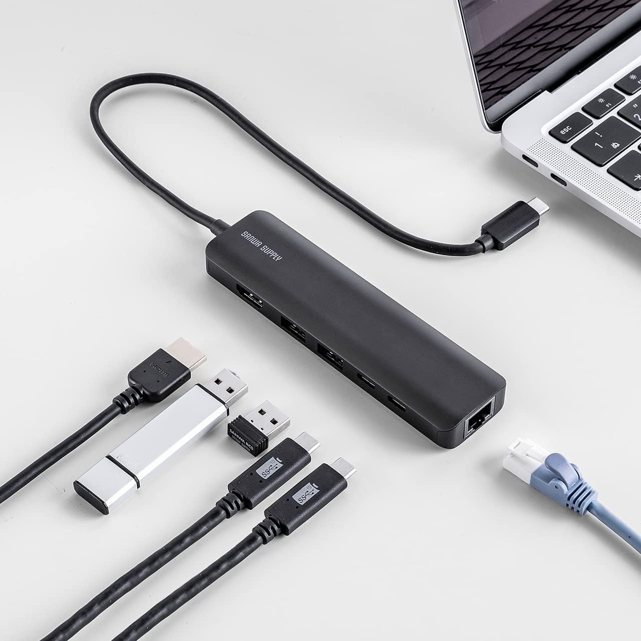 サンワダイレクト ドッキングステーション USB Type-C HDMI 8K/4K 120Hz対応 (EZ4-HUBC9BK)
