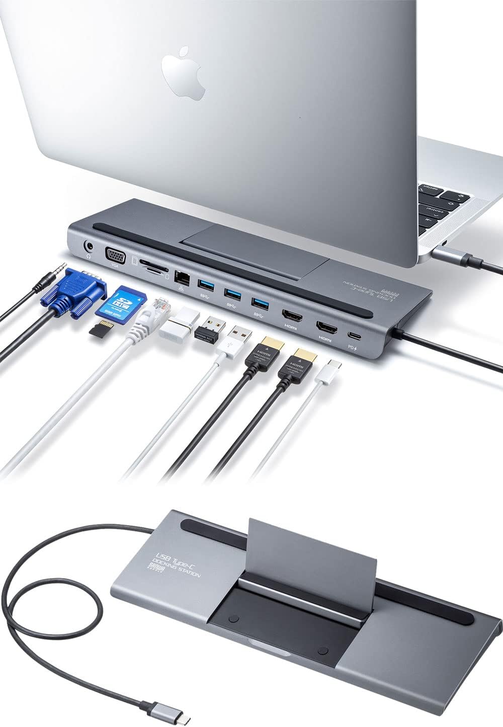 サンワサプライ ドッキングステーション USB Type-C (USB-CVDK8)