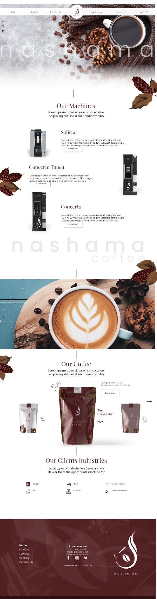 Nashama home page design