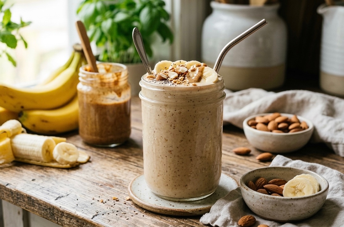 Velvety Banana Almond Butter Bliss Smoothie