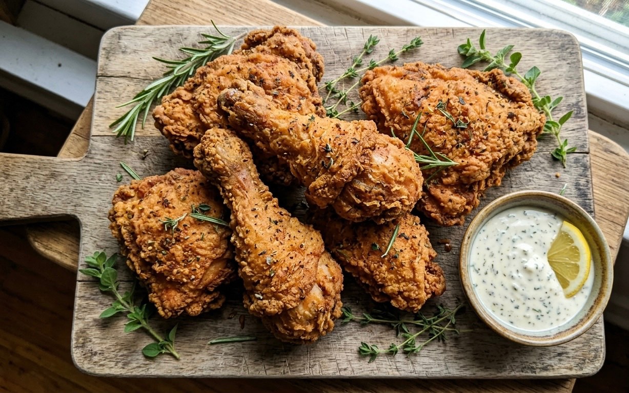 Crispy Herb-Marinated Fried Chicken Perfection