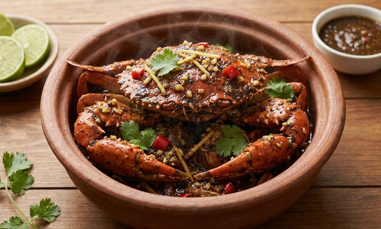Fiery Ginger-Garlic Black Pepper Crab