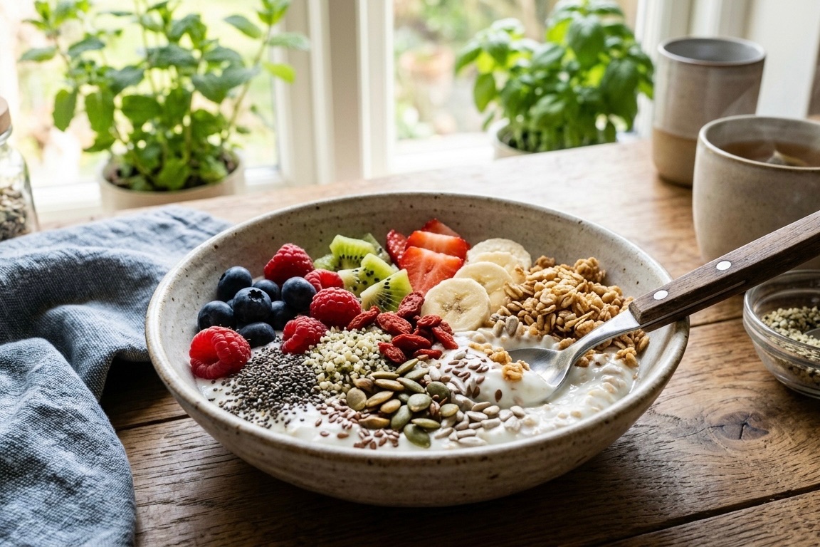 Energizing Morning Power Bowl with Fruit & Seeds