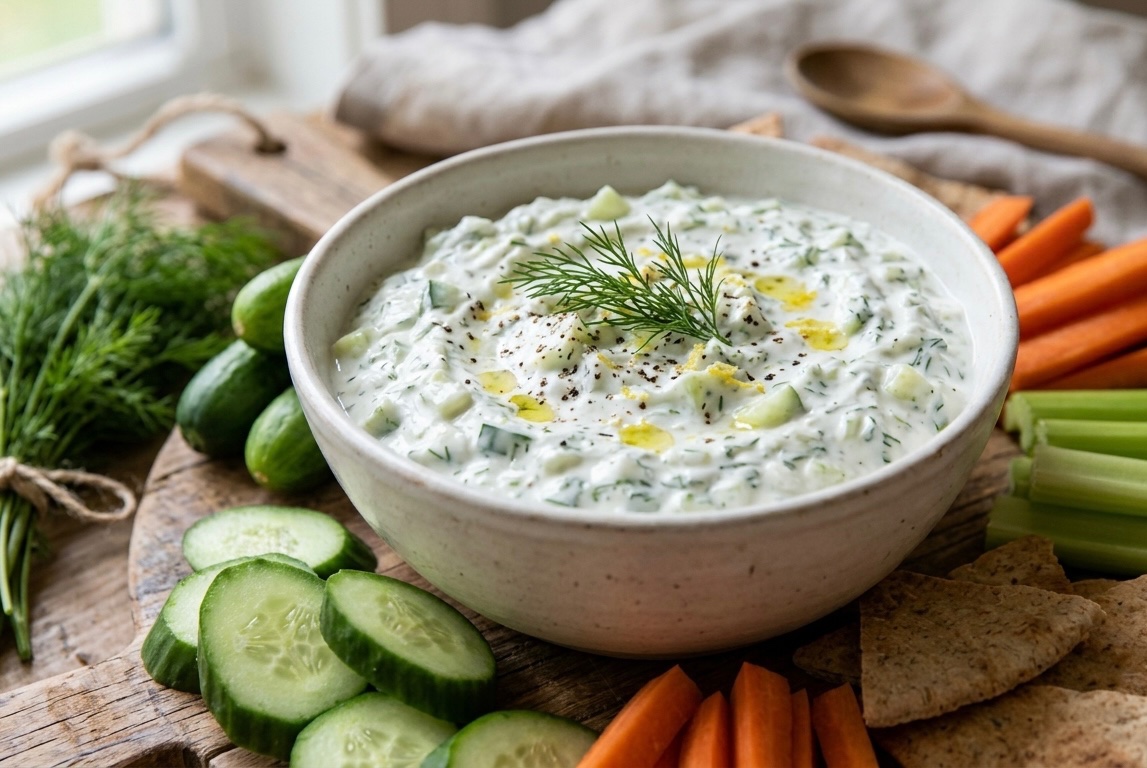 Quick & Creamy Cucumber Dill Dip