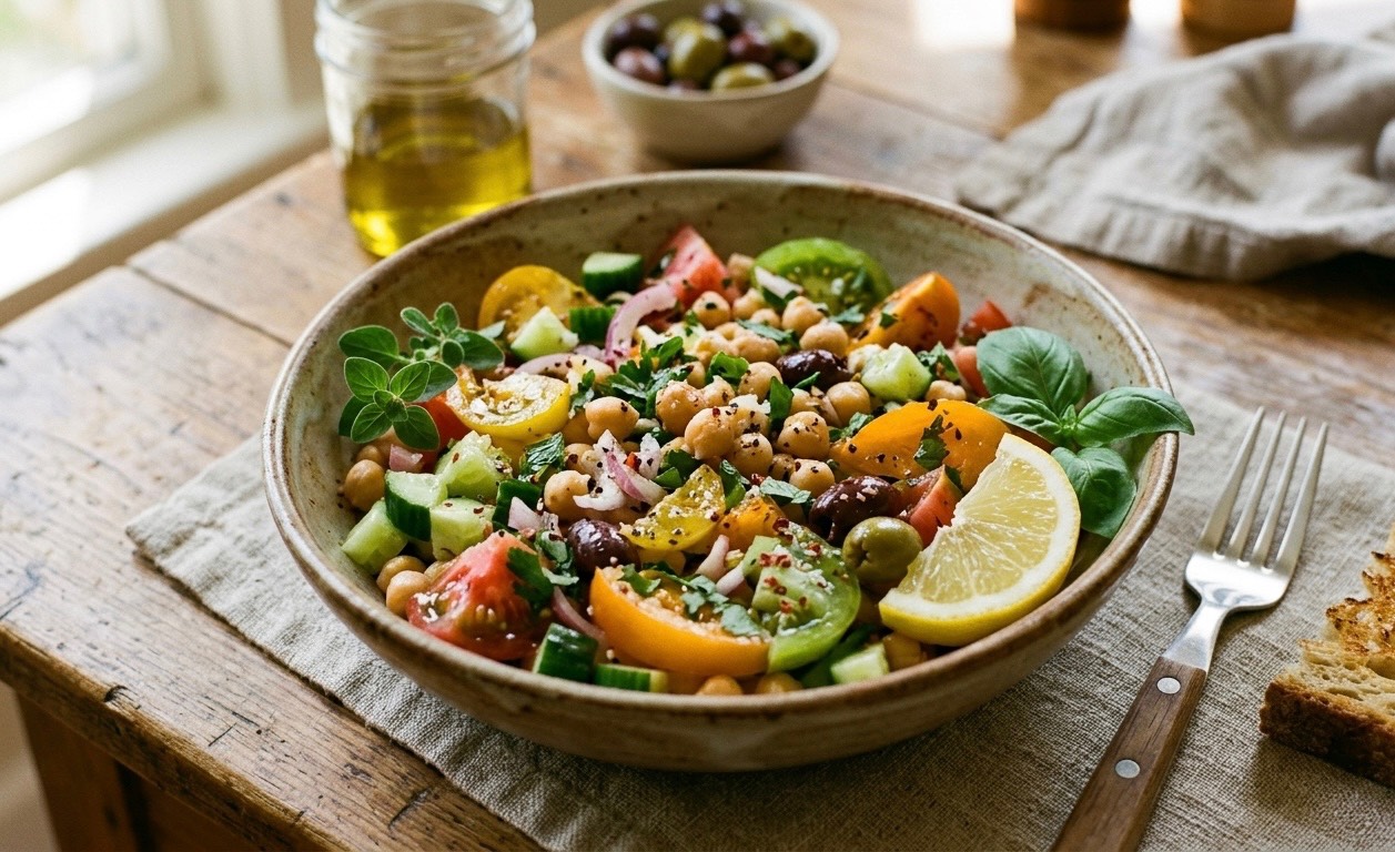Zesty Mediterranean Chickpea & Heirloom Medley