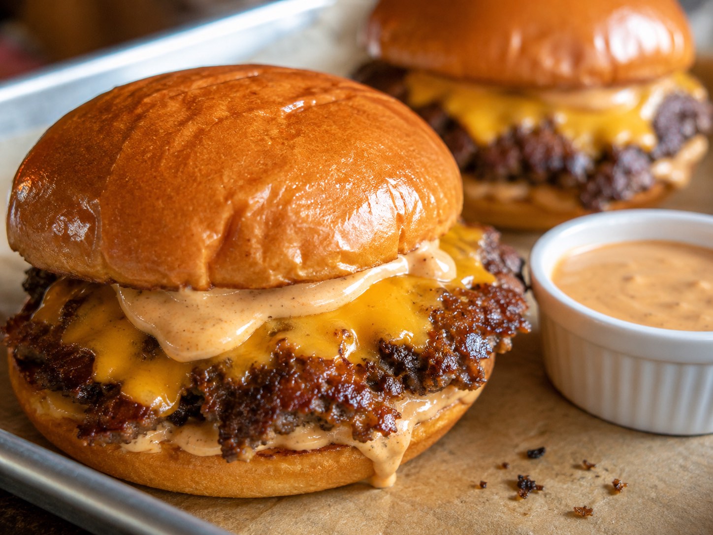 Ultimate Crispy Smash Burgers with Tangy House Sauce
