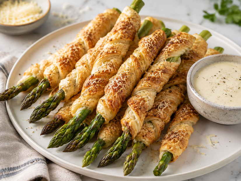 Crispy Parmesan Asparagus Pastry Straws