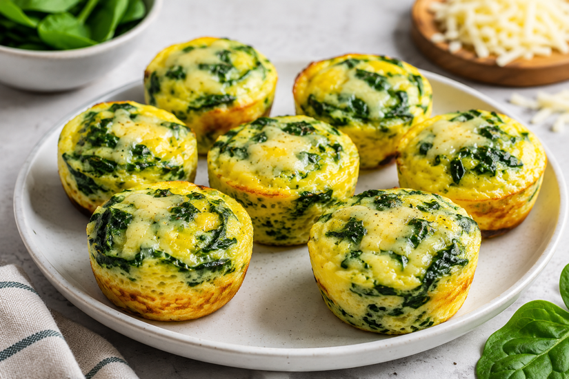 Fluffy Spinach and Gruyere Egg Bites