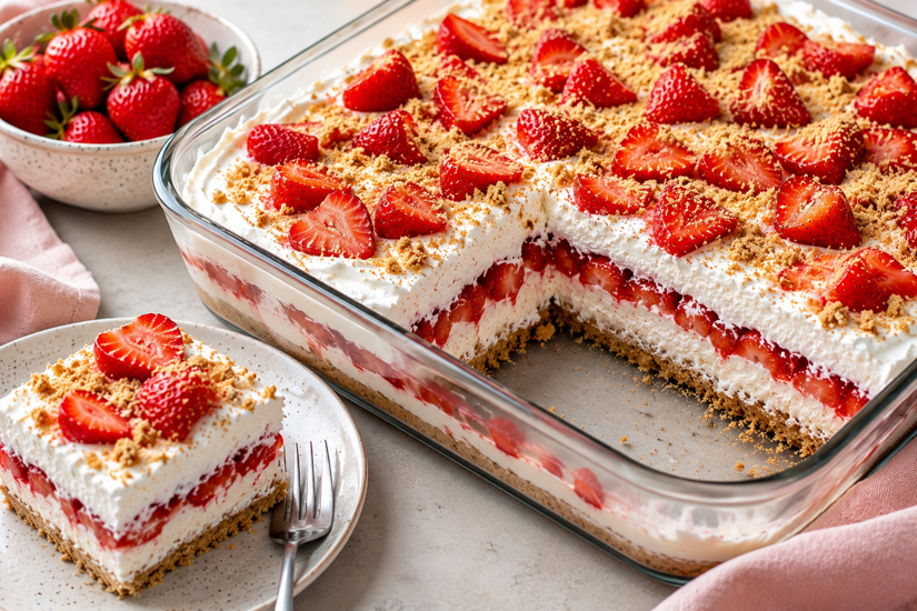 No-Bake Strawberry Dream Lasagna