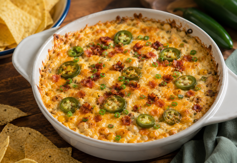 Baked Jalapeño Popper Corn Dip
