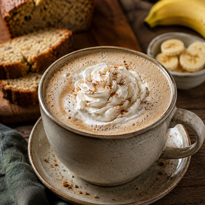 Homemade Banana Bread Latte