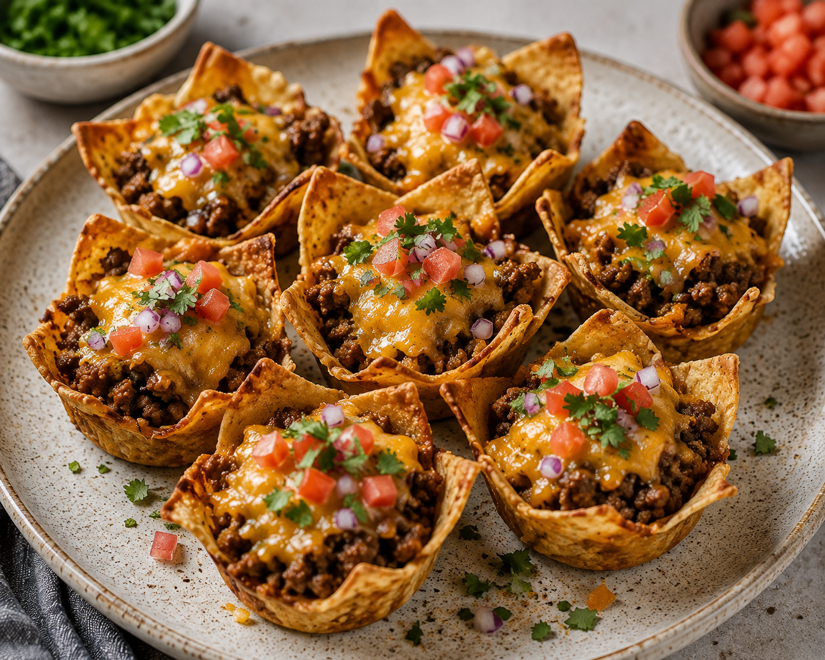 Crispy Baked Beef Taco Cups