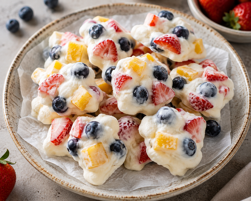4-Ingredient Frozen Yogurt Fruit Clusters