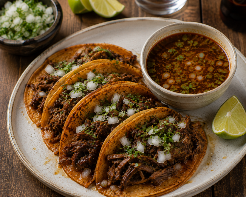 Authentic Beef Birria Tacos with Consomé