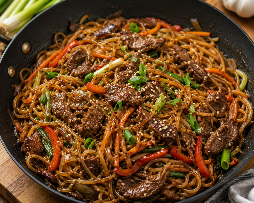 One-Pan Korean-Style Beef Noodles
