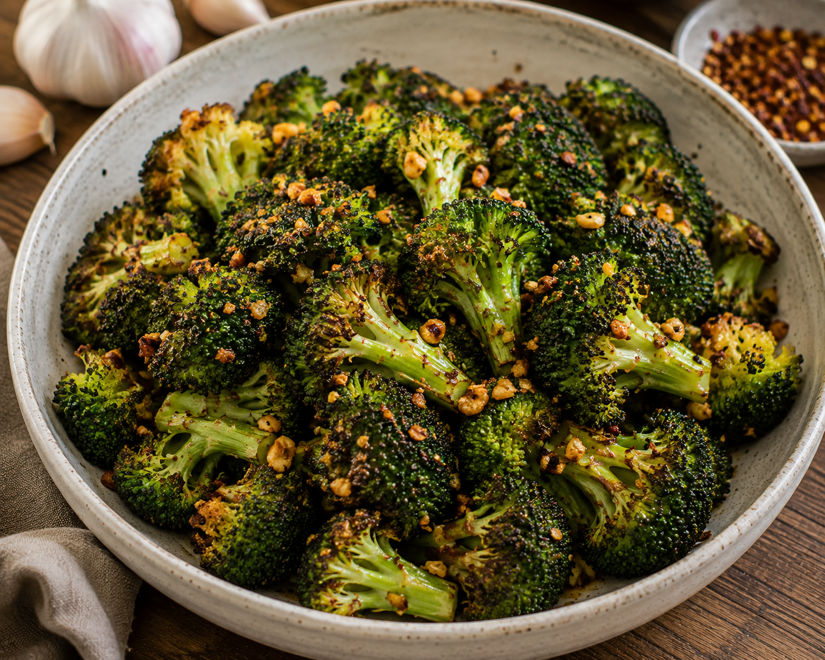 Crispy Garlic Air Fryer Broccoli