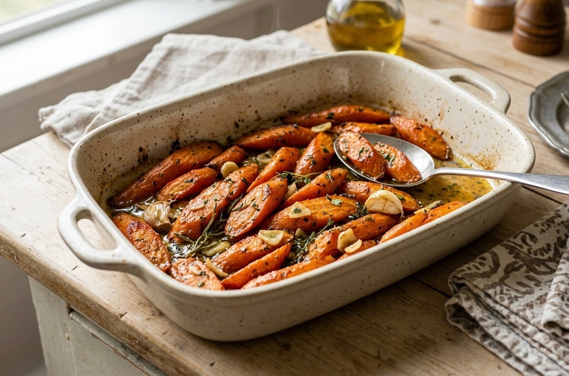 Savory Garlic-Herb Melting Carrots