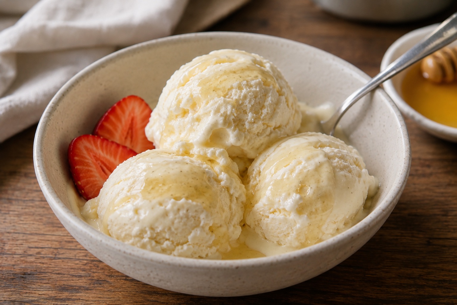 Creamy Honey Vanilla Cottage Cheese Ice Cream