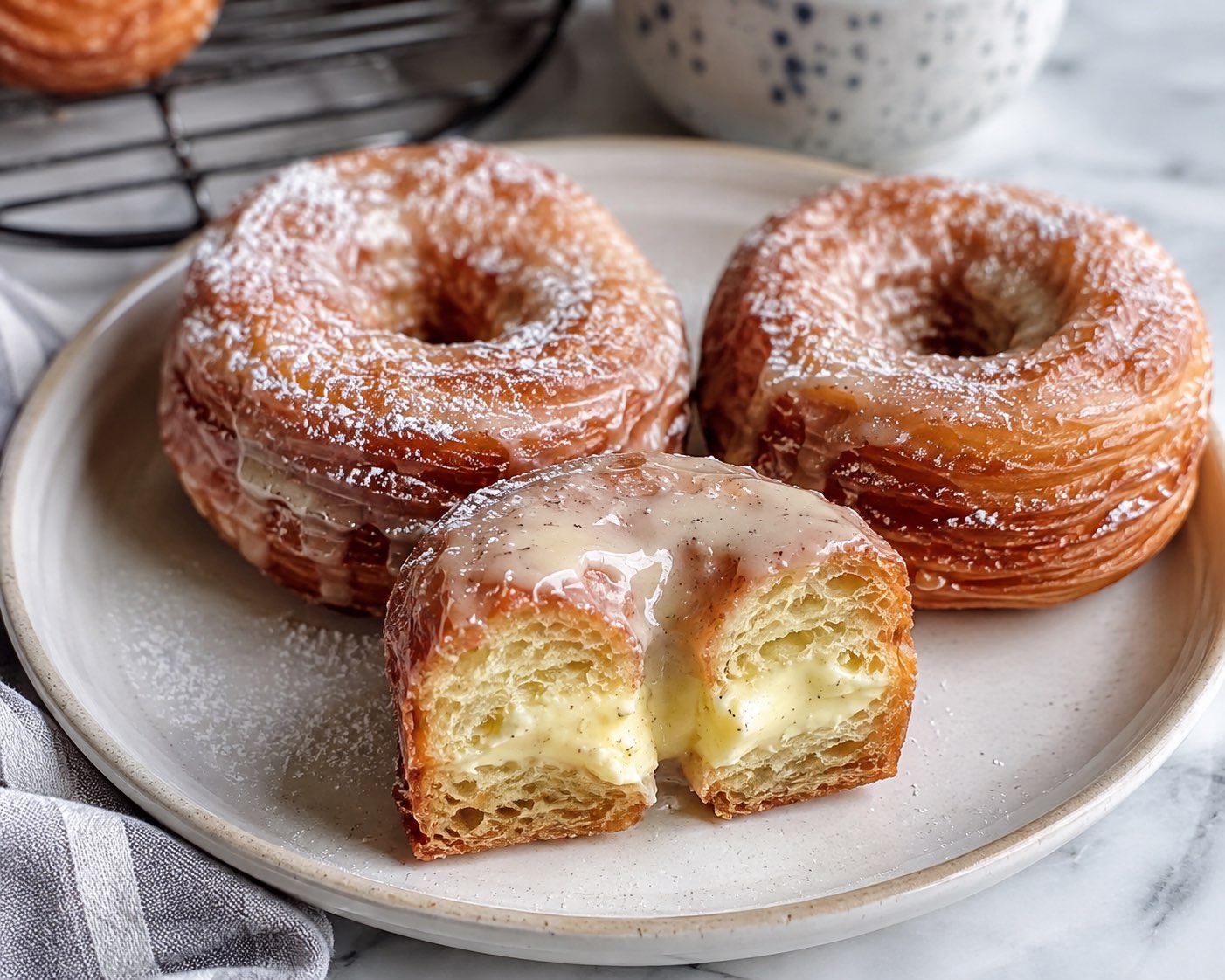 Homemade Vanilla Bean Cronut Pastries