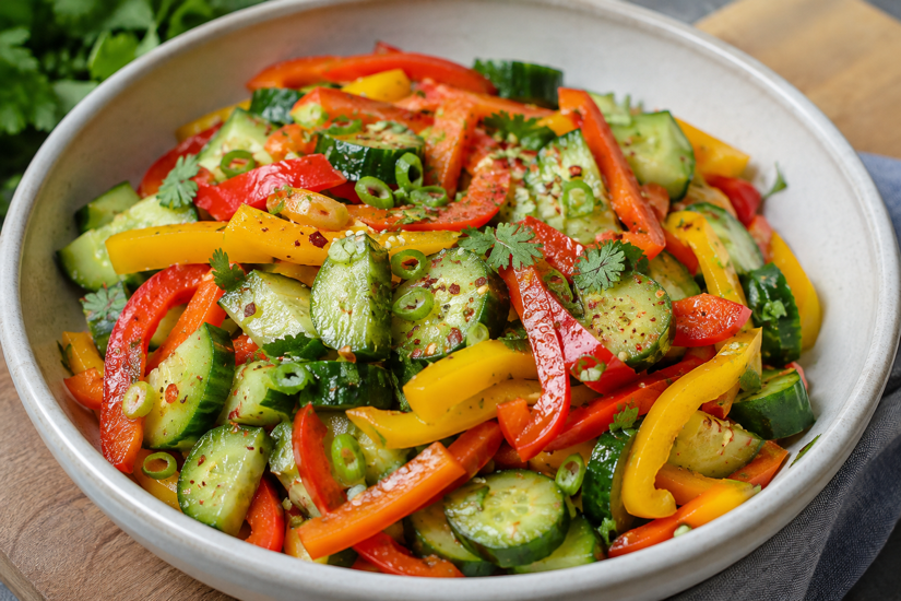 Crispy Cucumber and Sweet Bell Pepper Salad