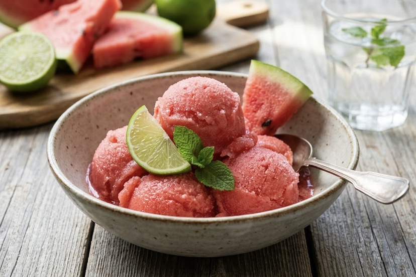 Refreshing Watermelon Lime Sorbet