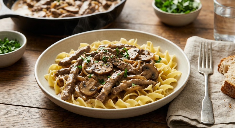 Classic Creamy Beef Stroganoff