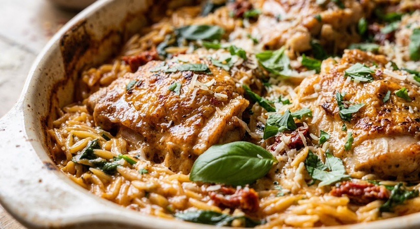 Easy Mary Me Chicken and Risoni Bake