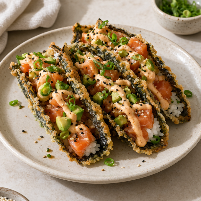 Crispy Nori Salmon Sushi Tacos
