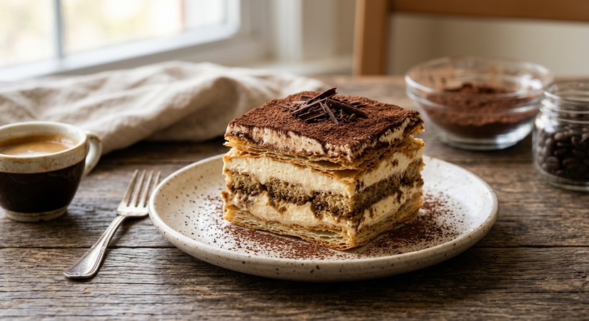 Crispy Puff Pastry Tiramisu