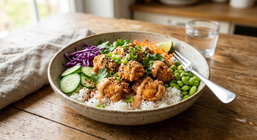 Crispy Bang Bang Chicken Bowls