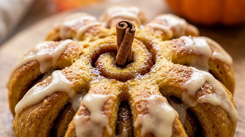 Pumpkin-Shaped Cinnamon Rolls