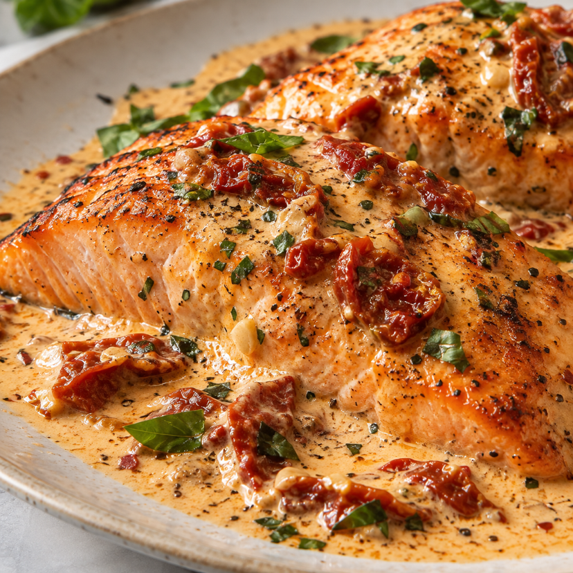 Viral Marry Me Salmon with Creamy Sun-Dried Tomato Sauce