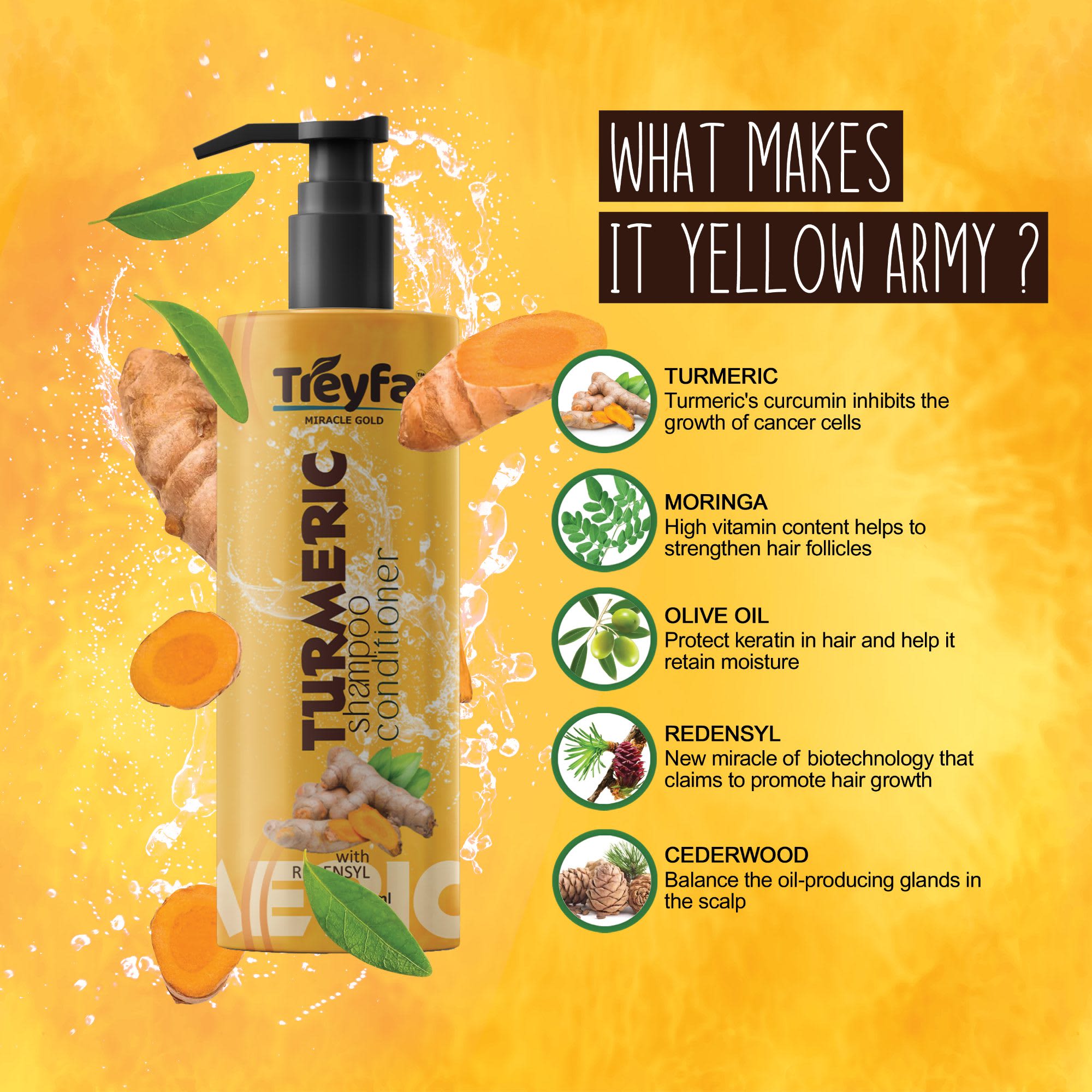 Ultimate Herbal Turmeric Bath Shampoo + Conditioner 100ML thumbnail 4