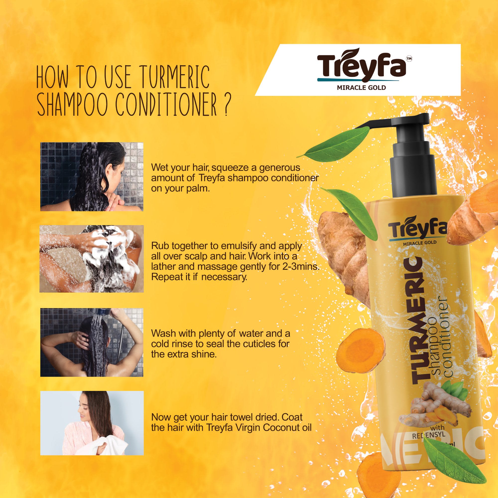 Ultimate Herbal Turmeric Bath Shampoo + Conditioner 100ML thumbnail 6