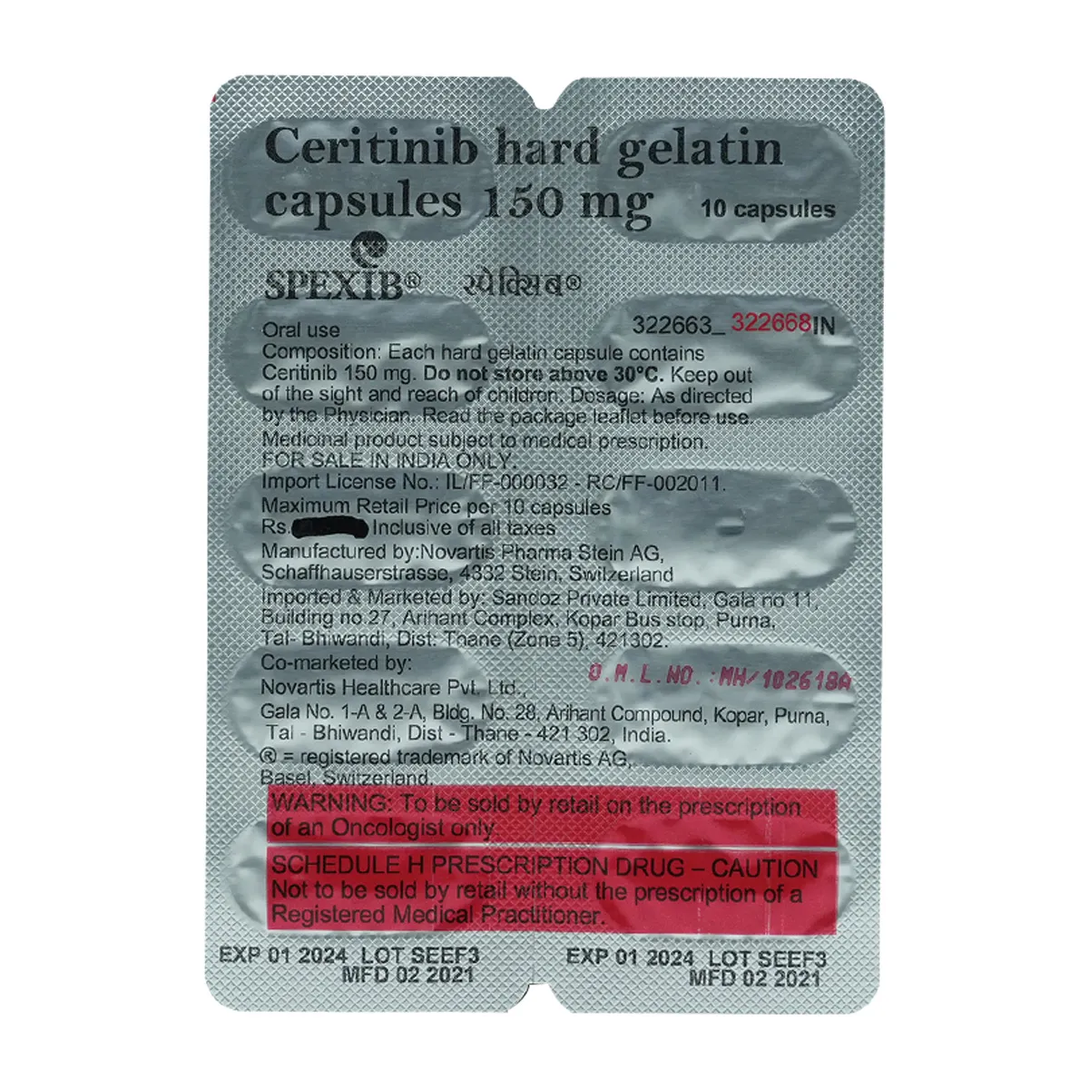 Spexib 150mg Capsule