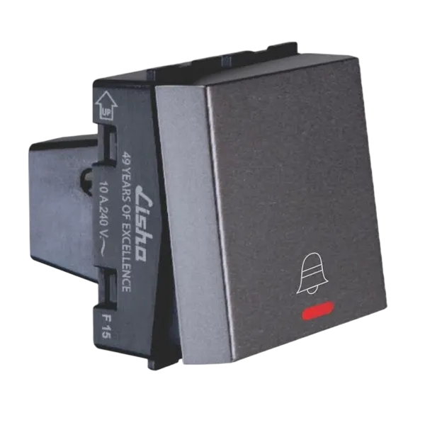 7005 S7 2M BELL PUSH SWITCH with INDICATOR - GRAPHITE GREY