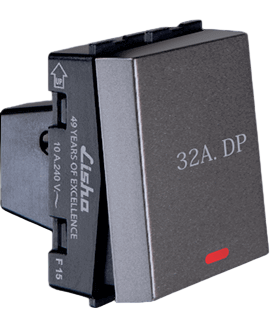7010 S7 32amps 2M DP SWITCH with INDICATOR GRAPHITE GREY