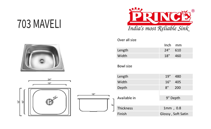 703 MAVELI single bowl sink image 2
