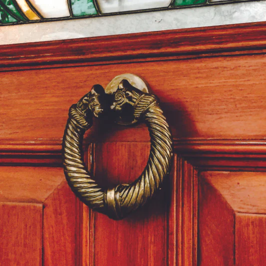 Two Face ABSR Finish Brass Door Knocker image 2