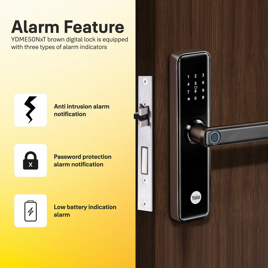 Smart lock YDME50 NXT BR biometric with handle image 5