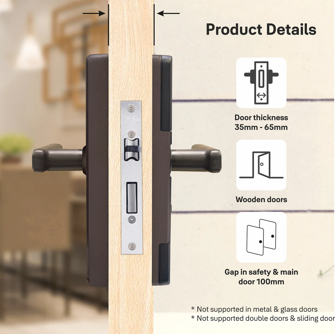 Smart lock YDME50 NXT BR biometric with handle image 2