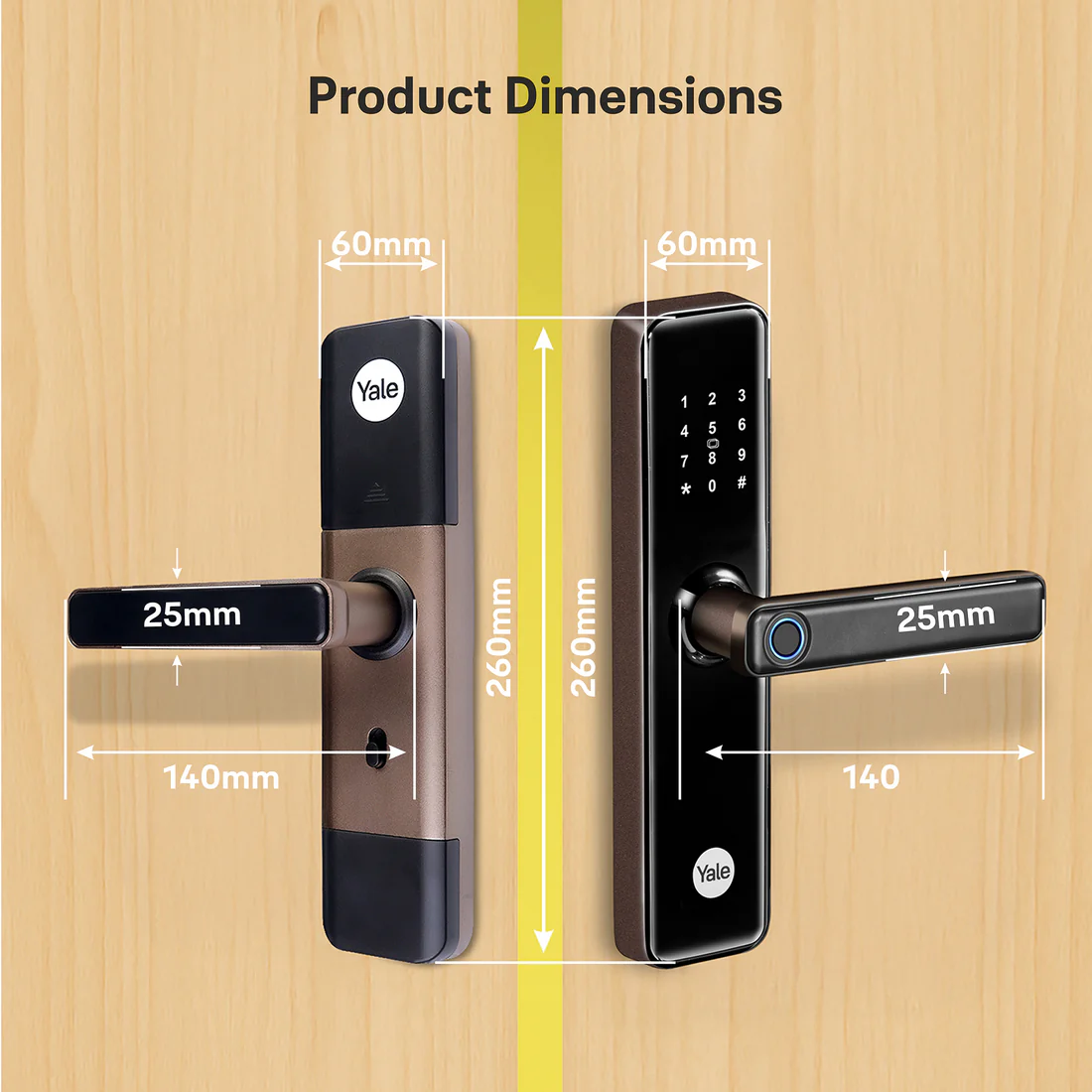 Smart lock YDME50 NXT BR biometric with handle image 4