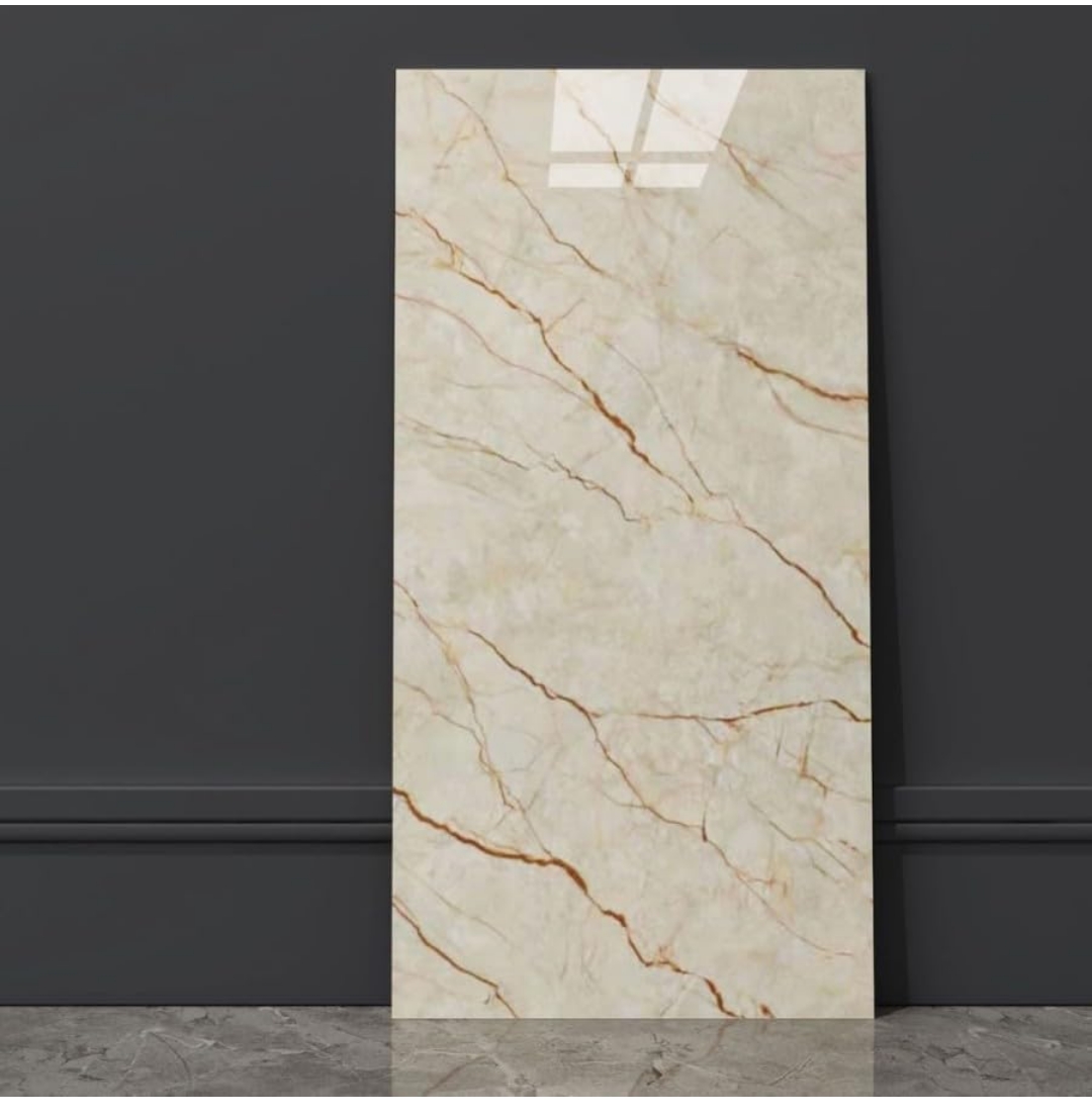 2 Pcs Marble Floor Peel and Stick Wall Tiles | Waterproof Self - Adhensive Flooring Sticker | Wall Backsplash Tiles for Bathroom Bedroom Kitchen Living Room (60L X 30W cm) (White) 1