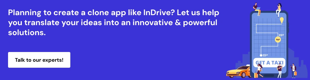 Cost to build a Ridesharing app like inDrive CTA1