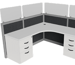 floating glass panels l shape workstations product condi new